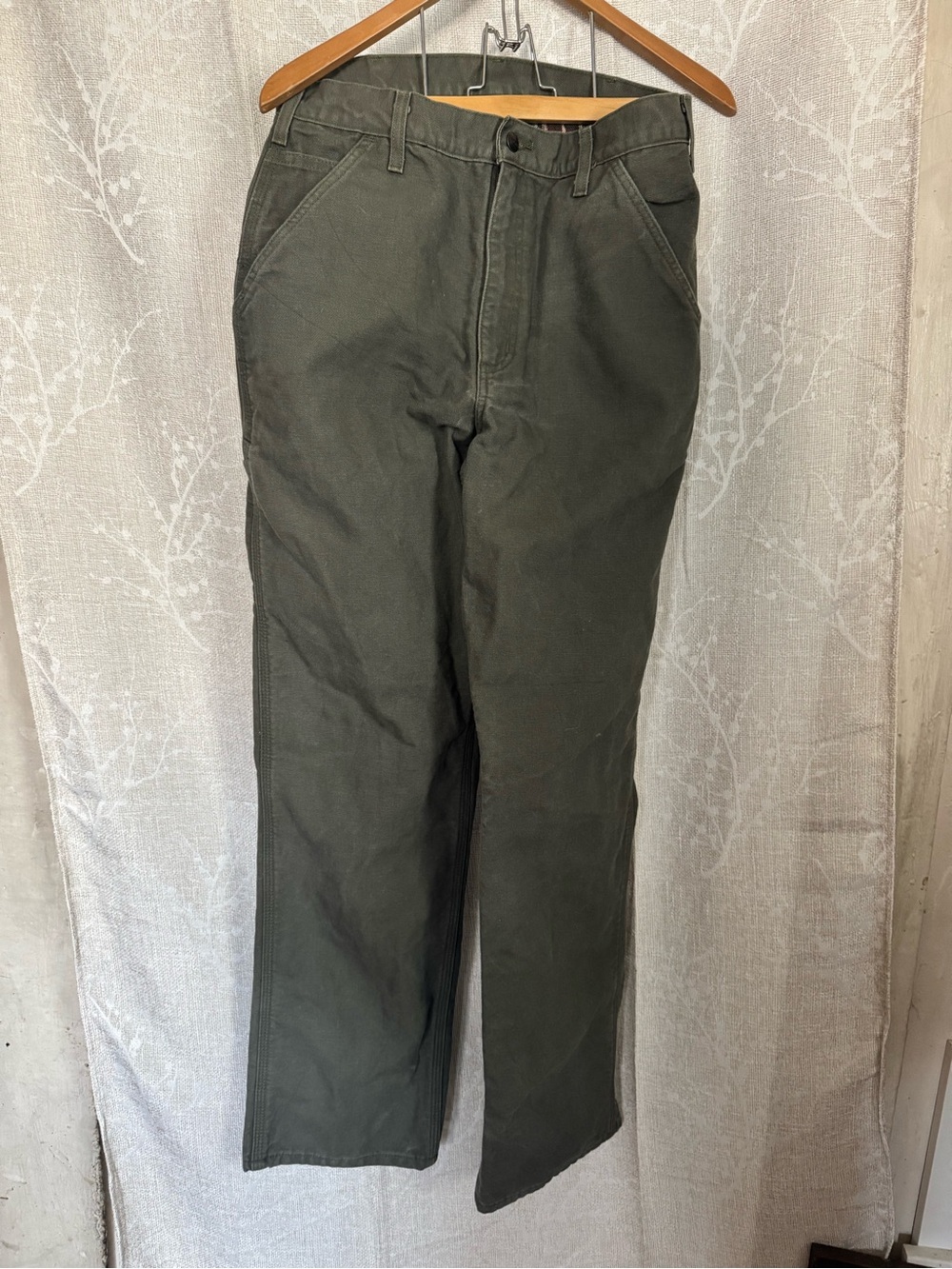 Carhartt Olive Work Chinos - Straight Fit